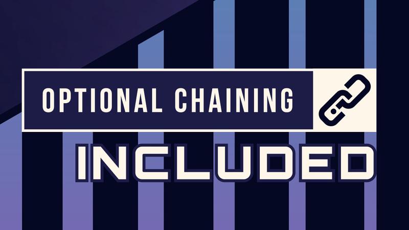 A close-up for the Optional Chaining section on the shirt, featuring a chain link, with one of them being a question mark